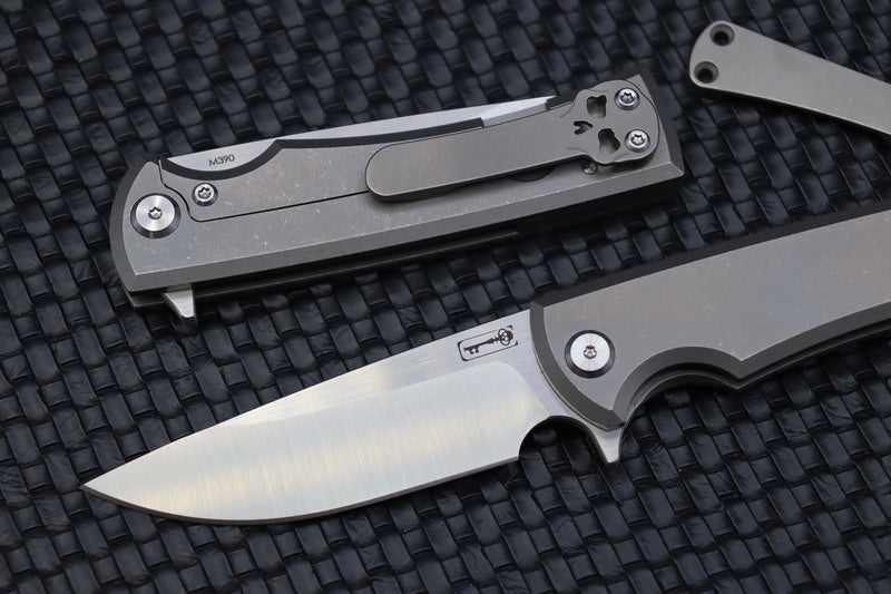 Chaves Knives Street Liberation Drop Point M390 Flipper & Titanium