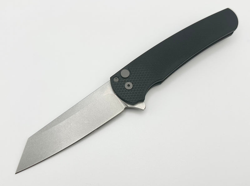 Pro-Tech Malibu Textured Black Handle & Stonewash 20CV Blade 5205