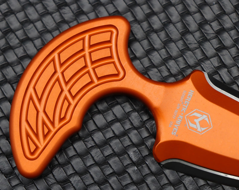 Heretic Knives Sleight Modular Push Dagger Orange Ano & DLC Blade w/ Teklok