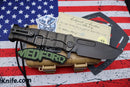 Medford Knife Fighter Flipper USMC PVD “Ghost American Flag” Engraved & PVD Hardware with PVD CPM-S35