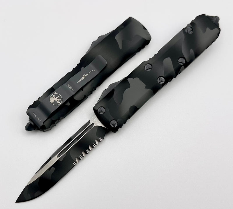 Microtech UTX-85 Urban Camo Single Edge Partial Serrated 231-2UCS