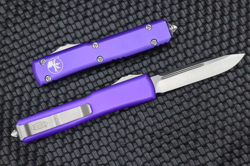 Microtech Ultratech Single Edge Satin Standard & Purple 121-4PU