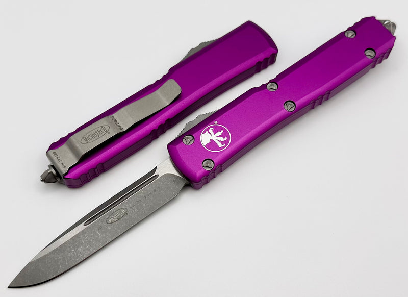 Microtech Ultratech Single Edge Apocalyptic Standard & Violet 121-10APVI
