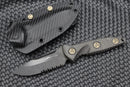 Microtech Socom Alpha Mini Single Edge Partial Serrated Black DLC & Carbon Fiber 113M-2DLCCFS