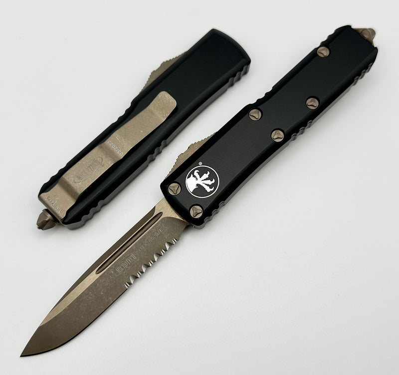 Microtech UTX-85 Apocalyptic Bronze Partial Serrated & Black 231-14AP