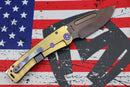 Medford Marauder H Violet Handles w/ Faced/Bronze Flats, Violet Hardware/Clip & S35VN Vulcan Drop Point