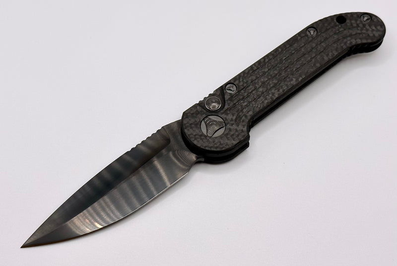Marfione Custom Knives LUDT DLC Hand Satin w/ Carbon Fiber & DLC Ringed Hardware