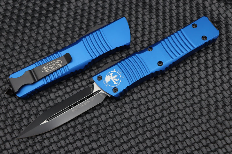 Microtech Combat Troodon D/E Black Standard & Blue 142-1BL