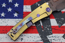 Medford Marauder H Violet Handles w/ Faced/Bronze Flats, Violet Hardware/Clip & S35VN Vulcan Drop Point