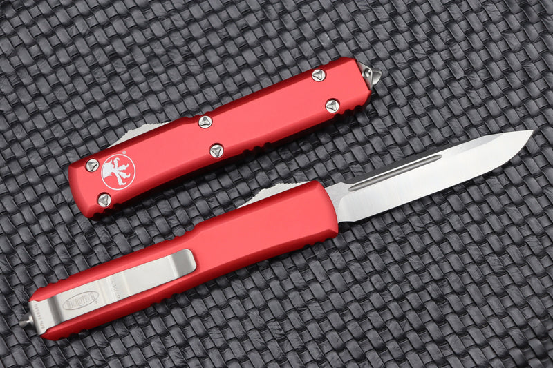 Microtech Ultratech Red & Single Edge Satin Standard 121-4RD