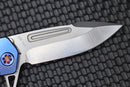 Medford Knife Proxima Tumbled S35 & Blue Handles w/ Flamed Hardware & Brush/Flamed Clip