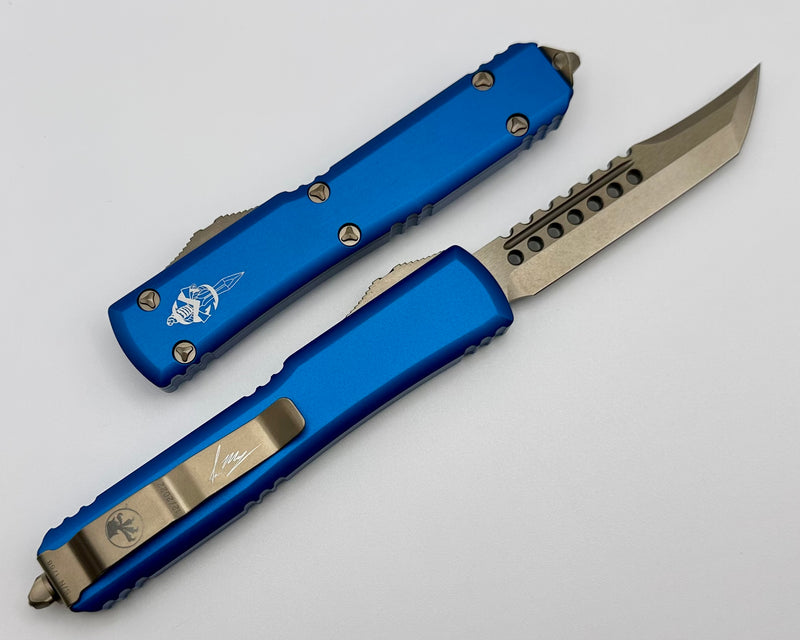 Microtech Hell Microtech Ultratech Hellhound Bronze Standard & Blue 119-13BLS
