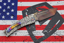 Medford Marauder H Bead Blast "Jasmine Fields" Sculpted Handles, Flamed Hardware/Clip & S35VN Vulcan Tanto