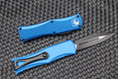 Microtech Hera Double Edge Black Full Serrated & Blue 702-3BL