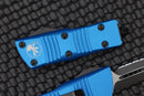 Microtech Troodon Mini Double Edge Black Fully serrated & Blue 238-3BL