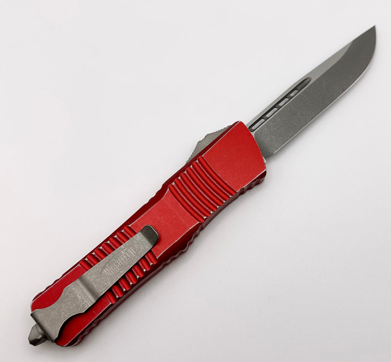 Microtech Combat Troodon Single Edge Apocalyptic & Distressed Red 143-10DRD