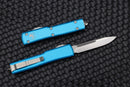Microtech UTX-70 Single Edge Stonewash Standard & Turquoise 148-10TQ