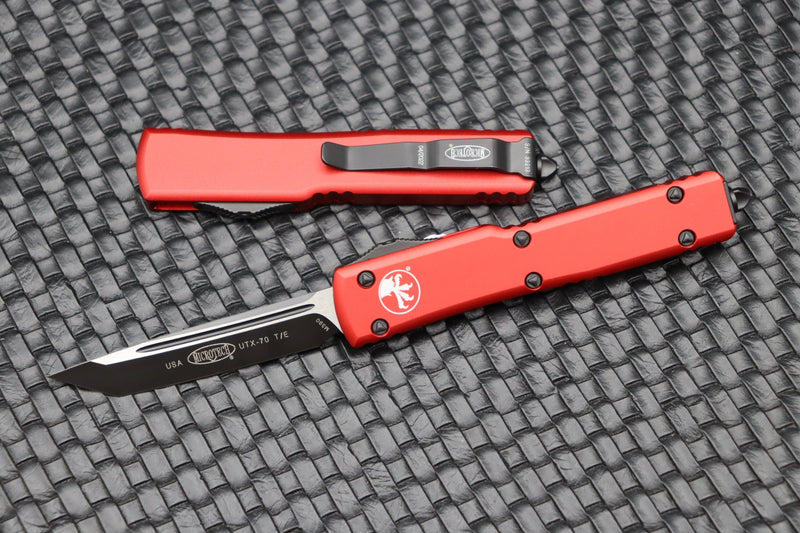 Microtech UTX-70 Tanto Black Standard & Red 149-1RD