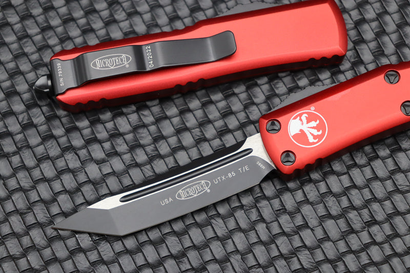 Microtech UTX-85 Tanto Black Standard & Red 233-1RD