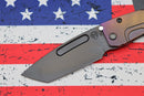 Medford Knife Slim Midi Tanto PVD S35 & Bronze/Violet Fade Handles w/ PVD Hardware & PVD Clip w/ Brushed Violet/Bronze Flats
