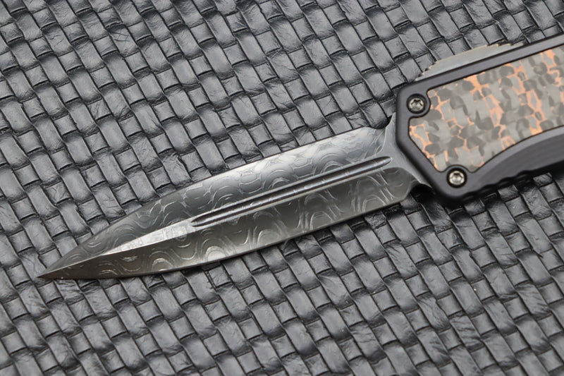 Heretic Knives Colossus Vegas Forge DLC Razor Wire Damascus & Snakeskin Cooper Fat Carbon