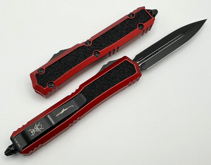 Microtech Makora Red & Black Double Edge Signature Series 206-1RDS