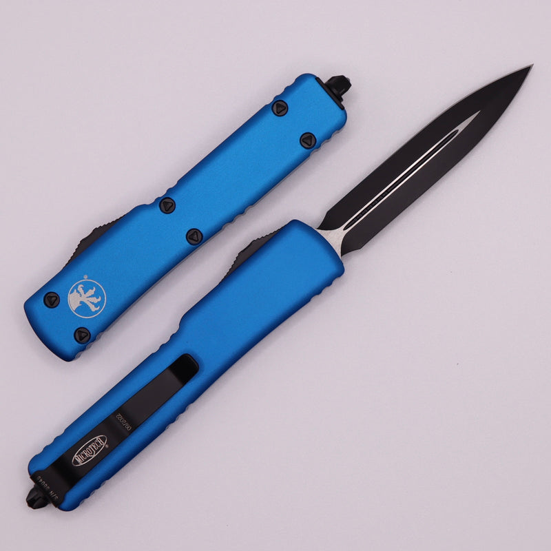 Microtech UTX-70 Double Edge Black Standard & Blue 147-1BL