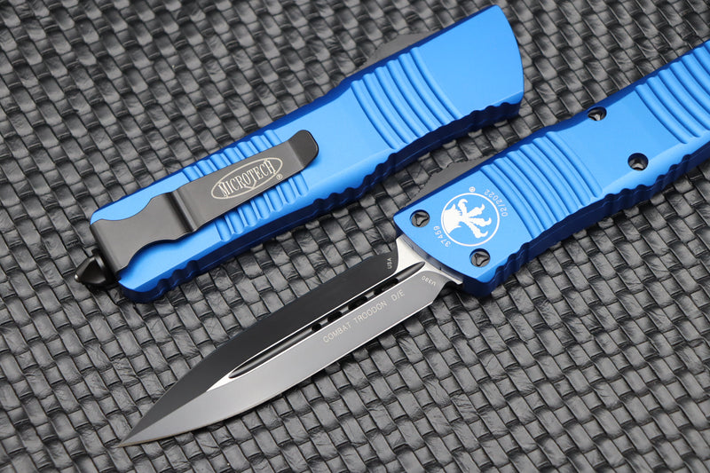 Microtech Combat Troodon D/E Black Standard & Blue 142-1BL