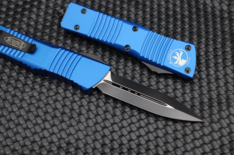 Microtech Combat Troodon D/E Black Standard & Blue 142-1BL