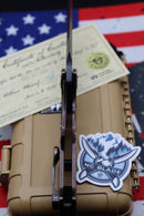 Medford Knife Praetorian T Peaks & Valleys Violet-Bronze Fade & Flamed Hardware with S35 Vulcan Tanto 106-186