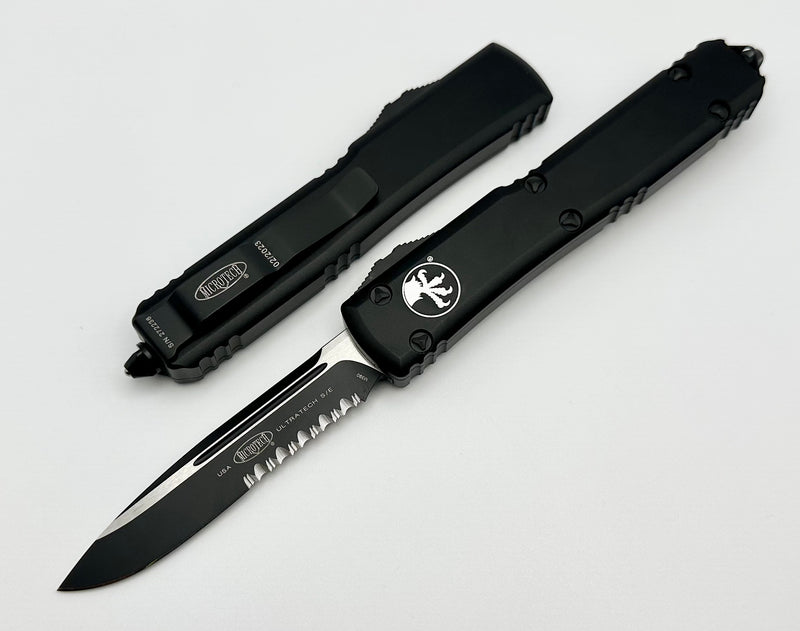 Microtech Ultratech Single Edge Black Tactical w/ Partial Serrated 121-2T