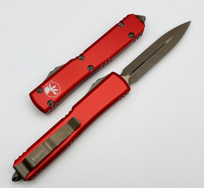 Microtech Ultratech w/ Double Edge Apocalyptic Bronze & Red 122-13APRD