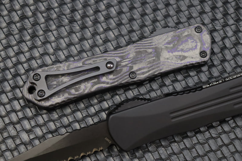Heretic Knives Manticore E Serrated Bowie DLC & Purple Camo Carbon H026B-6B-PUCF