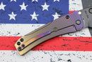 Medford Knife Slim Midi Tanto PVD S35 & Bronze/Violet Fade Handles w/ PVD Hardware & PVD Clip w/ Brushed Violet/Bronze Flats