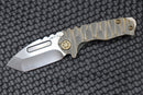 Medford Micro Praetorian T w/ Tumbled 3V & Bead Blasted/Cement w/ Brushed Bronze Twisted Predator Handles & Bronze Hardware w/ Brush/Bronze Clip