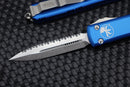 Microtech Ultratech Double Edge Stonewash Full Serrated & Blue 122-12BL