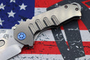 Medford Praetorian Genesis T S35 Tumbled Drop Point & Tumbled Handles w/ Blue Hardware/Clip