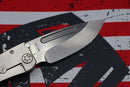 Medford Marauder H Violet w/ Faced Silver Flats Handles, Violet Clip & S35VN Tumbled Drop Point