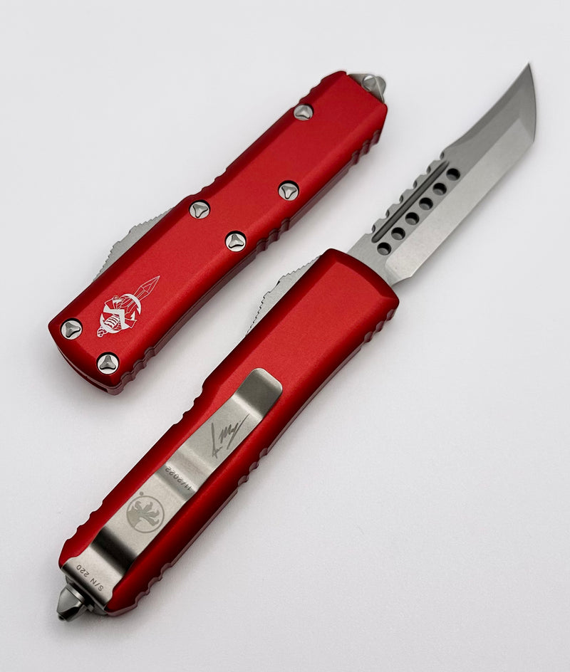 Microtech UTX-85 Hellhound Stonewash Standard & Red 719-10RDS