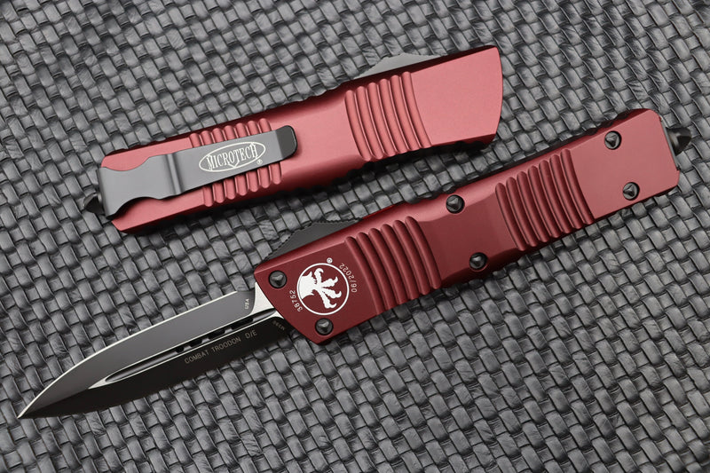 Microtech Combat Troodon D/E Black Standard & Merlot Red 142-1MR