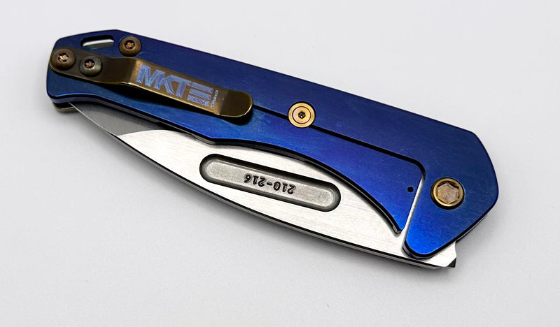 Medford Praetorian Slim w/ Tumbled S45VN Drop Point & Blue Faced/Flamed Rip Curl w/ Bronze Hardware/Clip