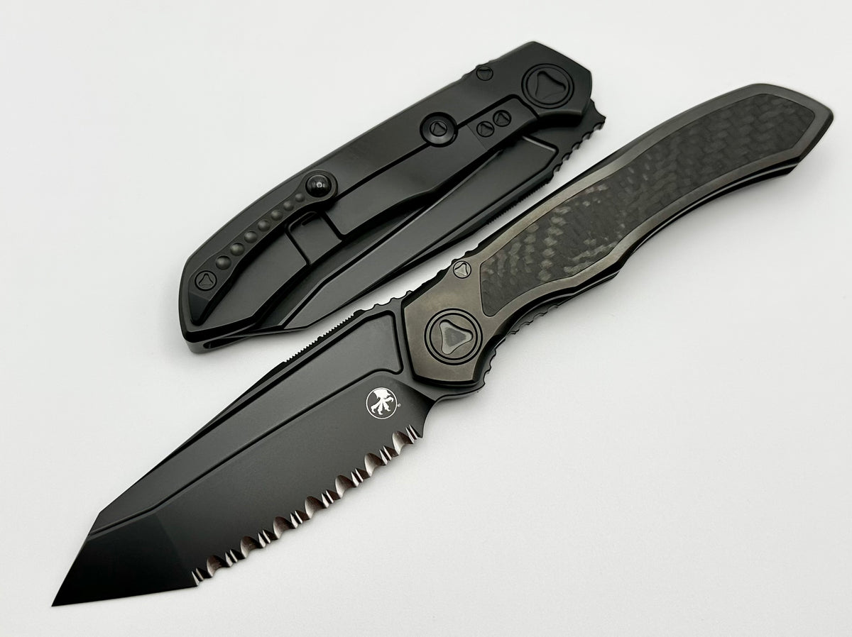 Microtech ANAX Titanium DLC Tanto Fully Serrated M390 & Carbon Fiber I