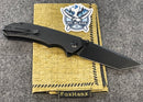 Civivi Brazen Flipper Knife Black G10 Handle (3.46" Black Stonewashed D2 ) C 2023C