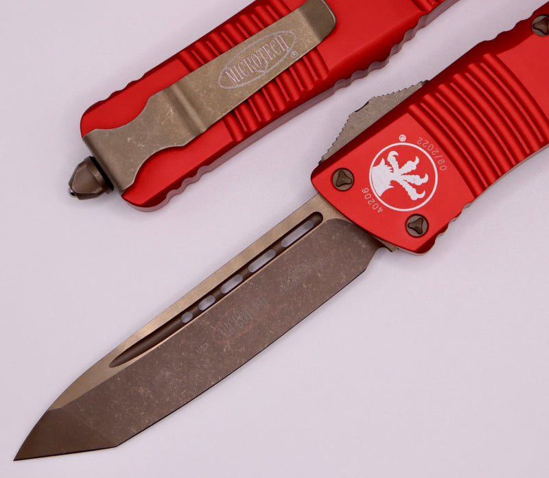 Microtech Combat Troodon Tanto T/E Bronze Apocalyptic & Red 144-13APRD