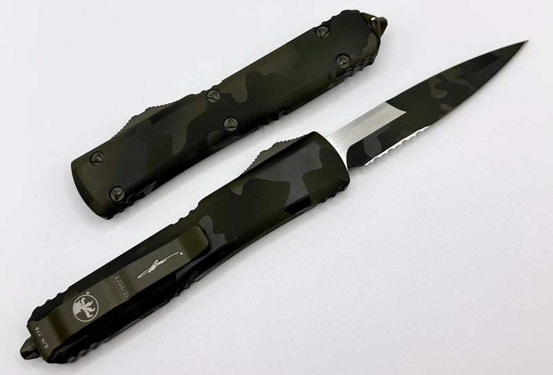 Microtech Ultratech Bayonet Partial Serrated Olive Camo 120-2OCS