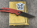 Civivi Brazen Flipper Knife Burgundy G10 Handle (3.46" Black Stonewashed D2 ) C 2023B