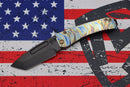 Medford Midi Marauder S35 Drop Point PVD & Tsunami Faced/Flamed Handle w/ PVD Spring & Bronze Hardware/PVD Clip