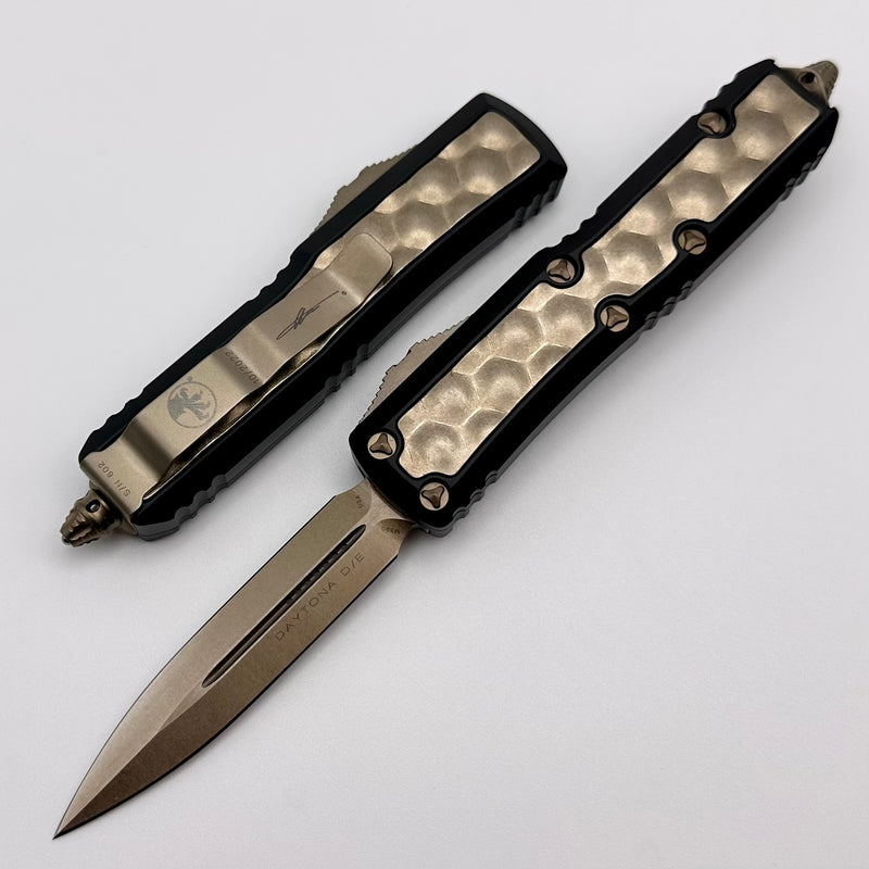 Microtech Daytona D/E Bronze w/ Brute "Bubble" Inlays 126-13BIS