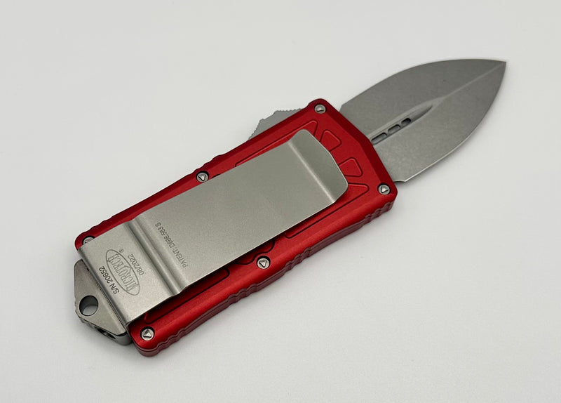 Microtech Exocet Double Edge Stonewash Standard & Red 157-10RD