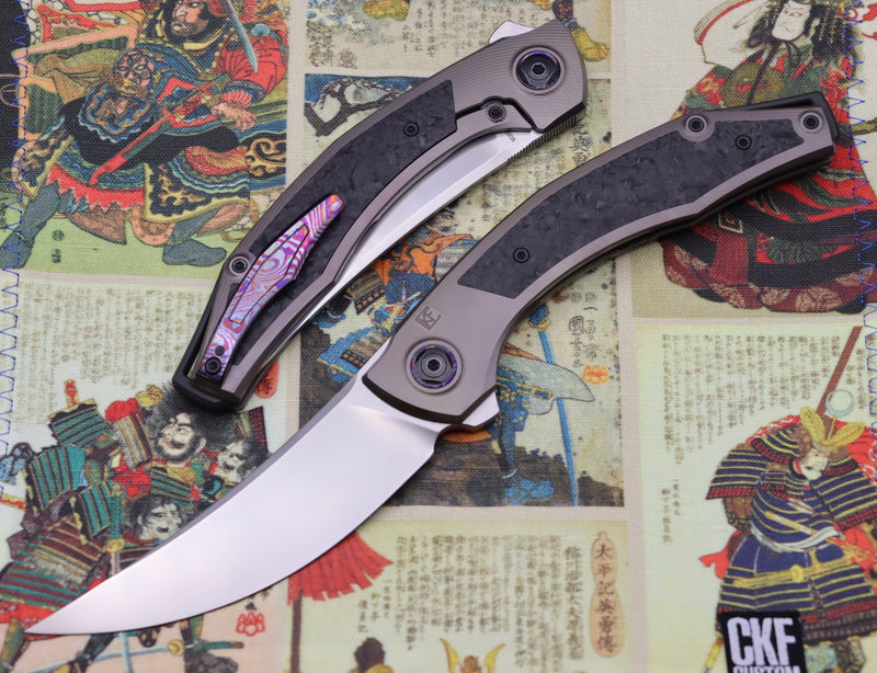 Custom Knife Factory Ablya w/ Bronze Titanium/Carbon Fiber/Zircuti & M390